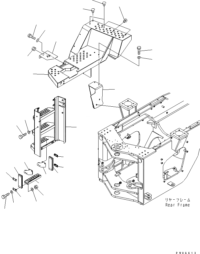 Схема запчастей Komatsu WA430-5-SN - ЛЕСТНИЦА (ПОЛ ПРАВ.) (ДЛЯ КАБИНА ДЛЯ 2 ЧЕЛ.) ЧАСТИ КОРПУСА