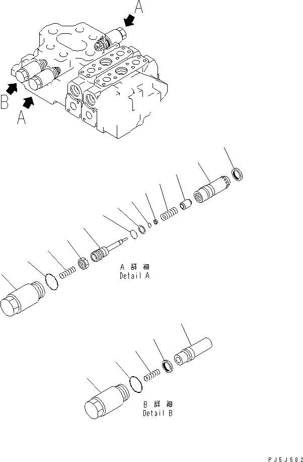 Схема запчастей Komatsu WA430-5-SN - УПРАВЛЯЮЩ. КЛАПАН (4-Х СЕКЦИОНН.) (/) ОСНОВН. КОМПОНЕНТЫ И РЕМКОМПЛЕКТЫ