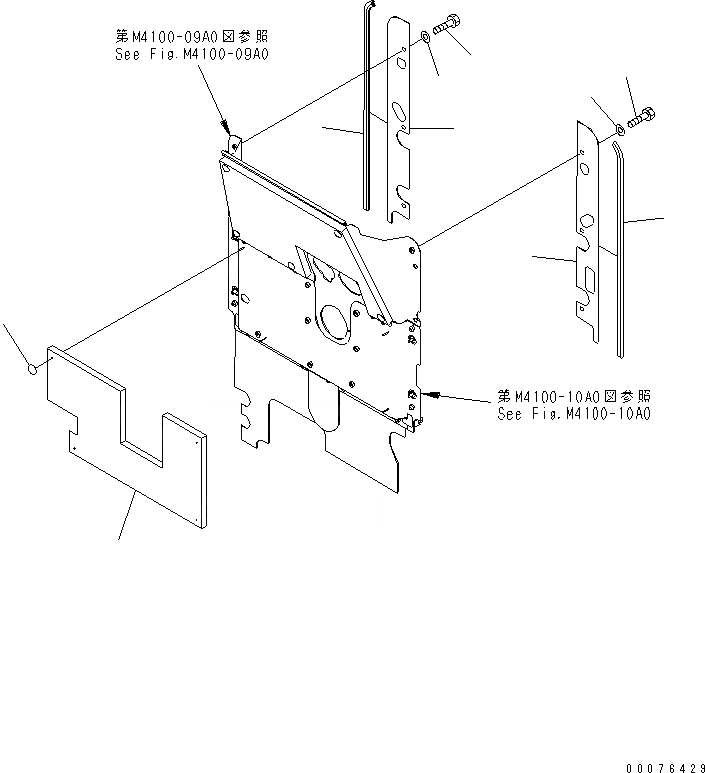 Схема запчастей Komatsu WA430-6 - КАПОТ (ДЕФЛЕКТОР) (/) (ДЛЯ ДОПОЛН. ФИЛЬТР.)(№-) ЧАСТИ КОРПУСА