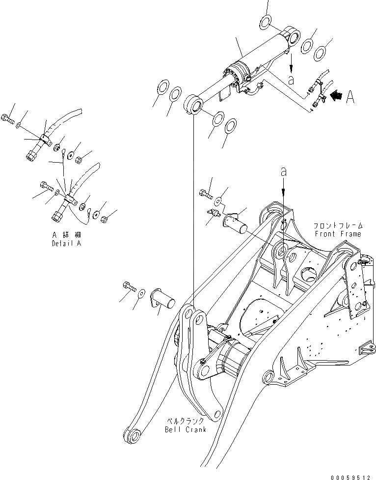Схема запчастей Komatsu WA430-6 - ЦИЛИНДР КОВША (ДЛЯ HI-LIFT)(№-) РАБОЧЕЕ ОБОРУДОВАНИЕ
