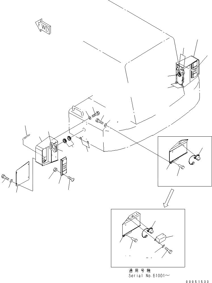 Схема запчастей Komatsu WA430-5 - КОРПУС АККУМУЛЯТОРА (ЗАДН. ФОНАРИ) (С LICENSE ПЛАСТИНА)(№-) ЭЛЕКТРИКА