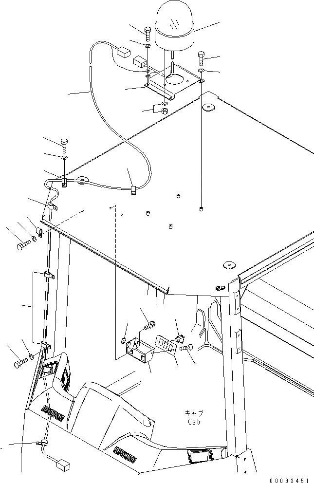 Схема запчастей Komatsu WA430-5 - ПРОБЛЕСК. МАЯК (ДЛЯ НАВЕСА) ЭЛЕКТРИКА