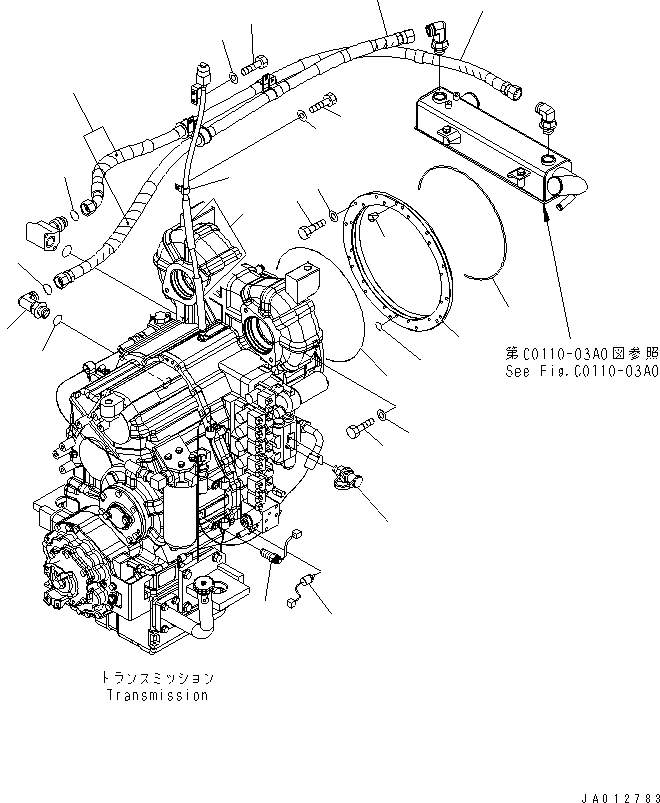 Схема запчастей Komatsu WA430-5 - ГИДРОТРАНСФОРМАТОР И ТРАНСМИССИЯ (МОНТАЖНЫЙ КАРКАС) (ЭКСТРЕНН. РУЛЕВ. УПРАВЛЕНИЕ LESS) СИЛОВАЯ ПЕРЕДАЧА