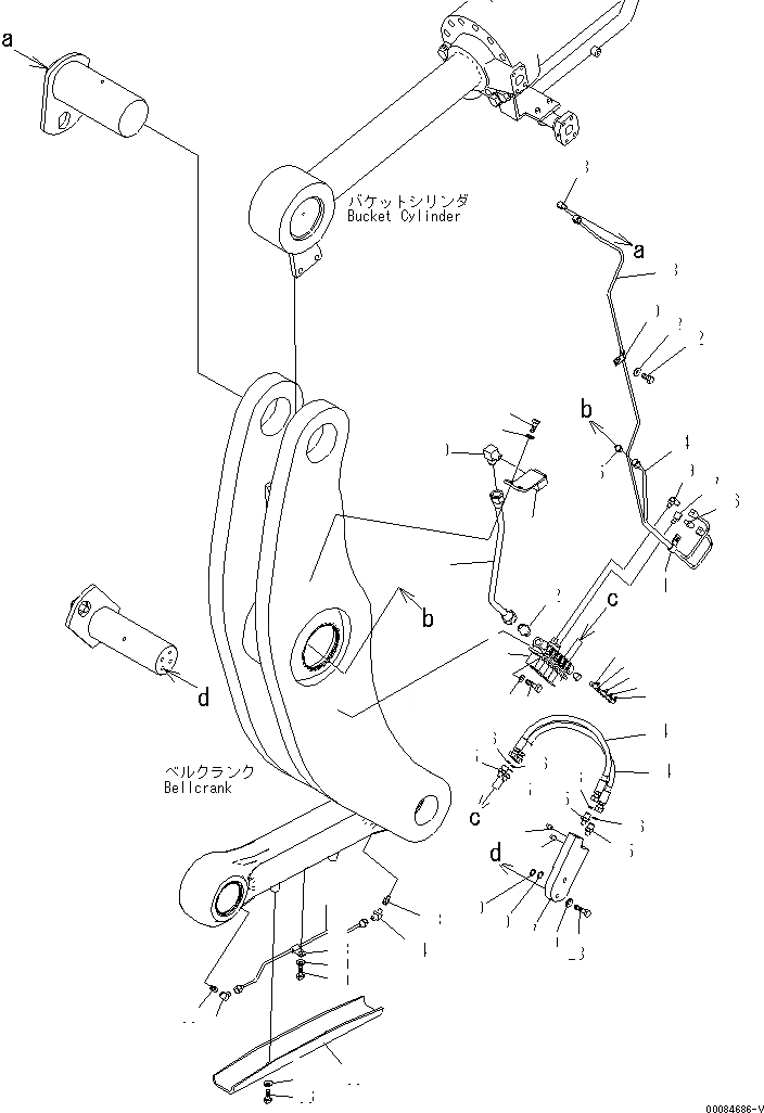 Схема запчастей Komatsu WA430-5 - УДАЛЕННАЯ СМАЗКА (BELL CRANK И РУКОЯТЬ ЛИНИЯ) (/) (ДЛЯ АВТОМАТИЧ. СМАЗ.) ОСНОВНАЯ РАМА И ЕЕ ЧАСТИ