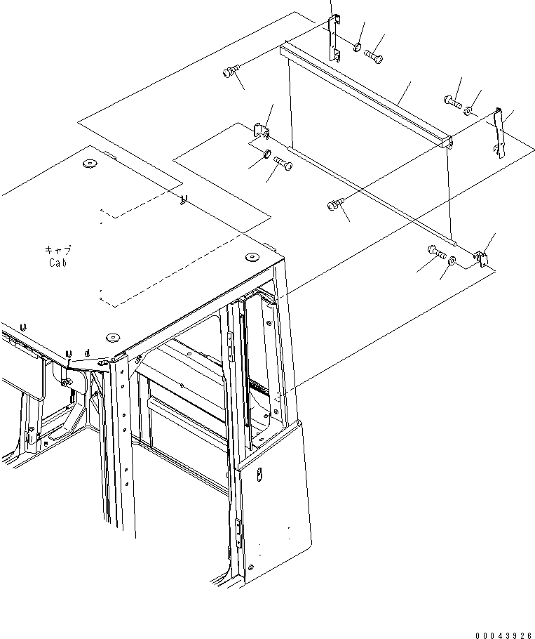 Схема запчастей Komatsu WA430-5 - КОЗЫРЕК ОТ СОЛНЦА. КАБИНА ОПЕРАТОРА И СИСТЕМА УПРАВЛЕНИЯ