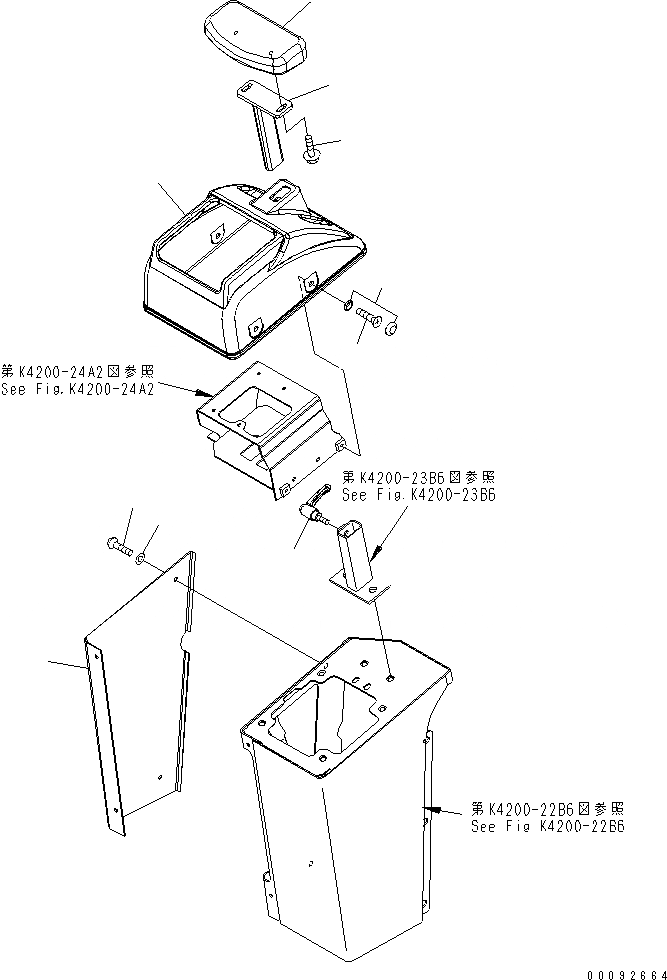 Схема запчастей Komatsu WA430-5 - ОСНОВН. КОНСТРУКЦИЯ (КОНСОЛЬ) (ПРАВ.) (REST WRIST) КАБИНА ОПЕРАТОРА И СИСТЕМА УПРАВЛЕНИЯ