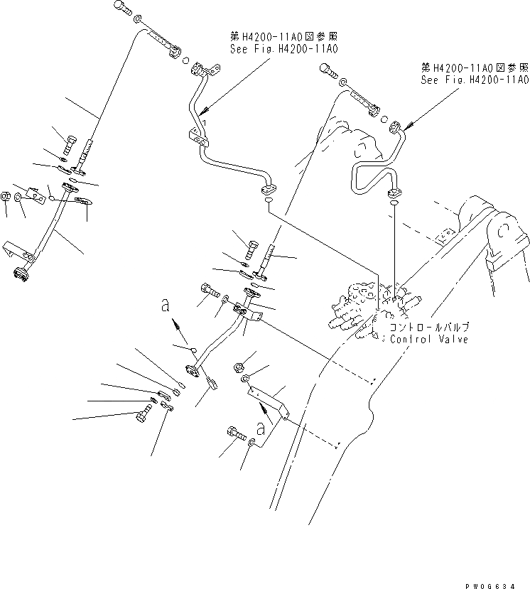 Схема запчастей Komatsu WA430-5 - РУКОЯТЬ И BELL CRANK (ЛИНИЯ НАВЕСН. ОБОРУД-Я) (С 3-Х СЕКЦ. КОНТР. КЛАПАНОМ) РАБОЧЕЕ ОБОРУДОВАНИЕ