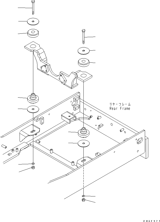 Схема запчастей Komatsu WA430-5 - КРЕПЛЕНИЕ ДВИГАТЕЛЯ КОМПОНЕНТЫ ДВИГАТЕЛЯ
