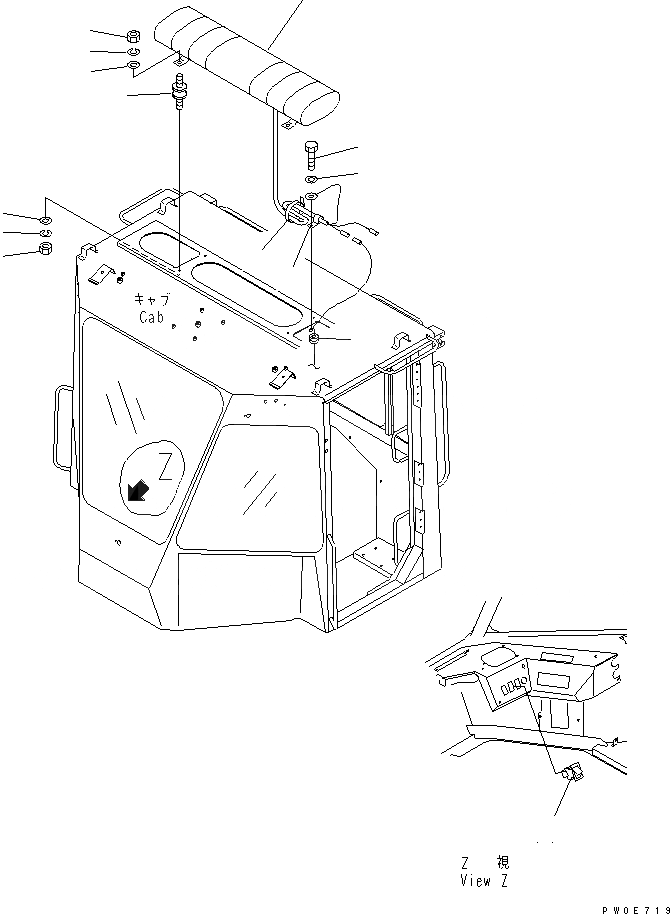 Схема запчастей Komatsu WA430-5 - ПРОБЛЕСК. МАЯК (ДЛЯ КАБИНА ДЛЯ 2 ЧЕЛ.) ЭЛЕКТРИКА
