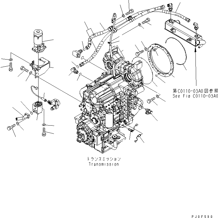 Схема запчастей Komatsu WA430-5 - ГИДРОТРАНСФОРМАТОР И ТРАНСМИССИЯ (МОНТАЖНЫЙ КАРКАС) ТРАНСМИССИЯ