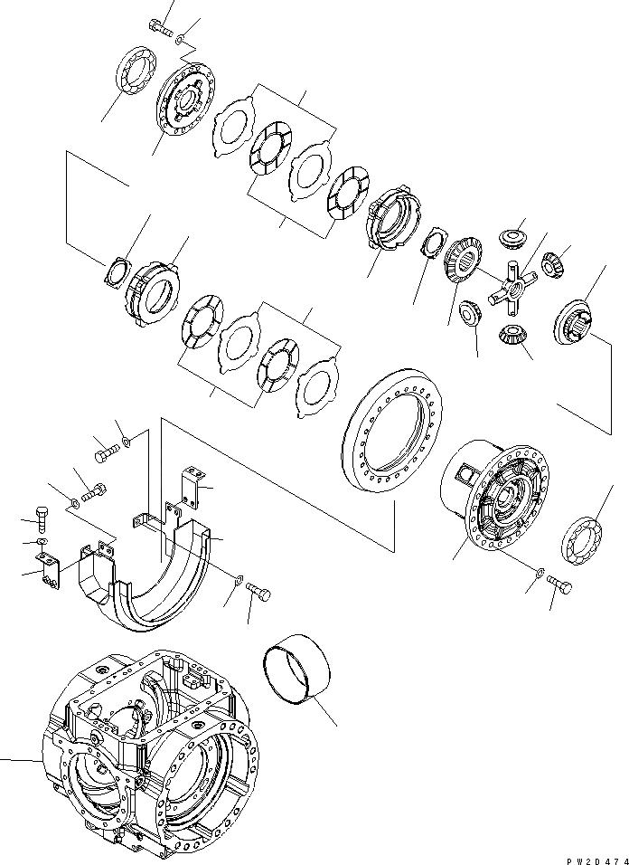 Схема запчастей Komatsu WA430-5 - ЗАДН. МОСТ (ДИФФЕРЕНЦ.¤ /) (С САМОБЛОКИР. ДИФФЕРЕНЦ.) ТРАНСМИССИЯ