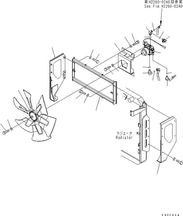 Схема запчастей Komatsu WA430-5 - ПРИВОД ВЕНТИЛЯТОРА ГИДРАВЛИКА