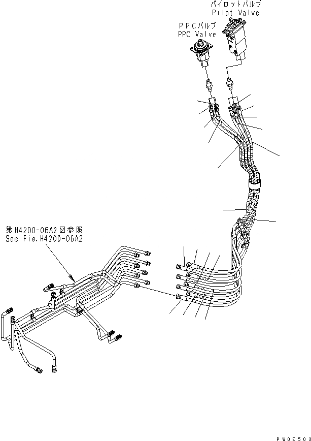 Схема запчастей Komatsu WA430-5 - ОСНОВН. КОНСТРУКЦИЯ (P.P.C. ТРУБЫ) (ДЛЯ MONO И TWO РЫЧАГИ) КАБИНА ОПЕРАТОРА И СИСТЕМА УПРАВЛЕНИЯ