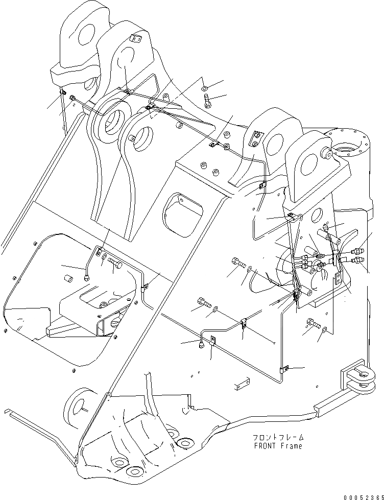 Схема запчастей Komatsu WA430-6 - УДАЛЕННАЯ СМАЗКА (ПЕРЕДН. ТРУБКА)(№-) ОСНОВНАЯ РАМА И ЕЕ ЧАСТИ