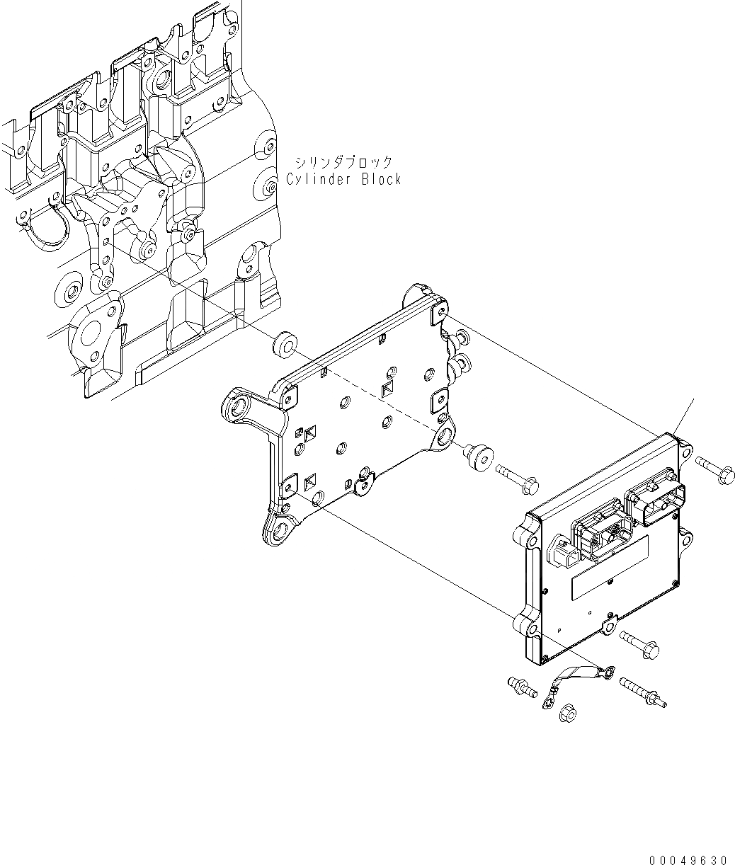 Схема запчастей Komatsu WA430-6E0 - ЭЛЕКТРОНН. КОНТРОЛЛЕР AA ДВИГАТЕЛЬ