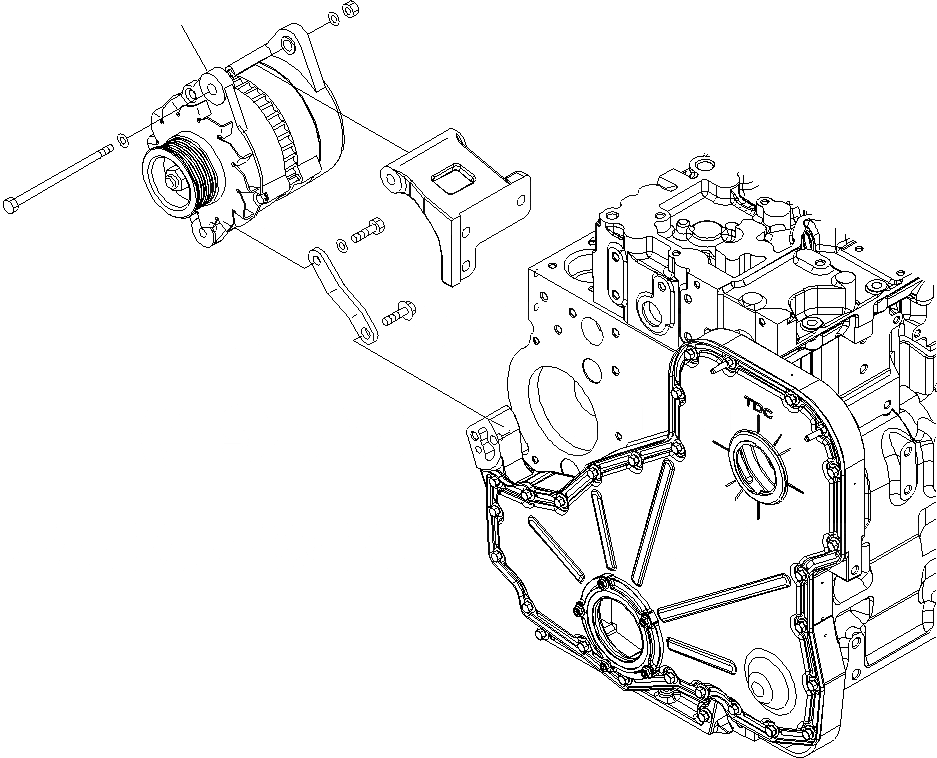 Схема запчастей Komatsu WA430-6E0 - ГЕНЕРАТОР (A) AA ДВИГАТЕЛЬ
