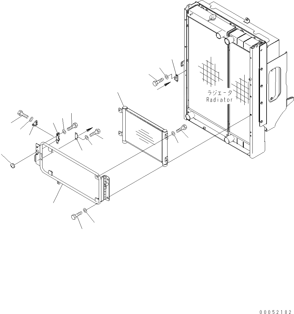 Схема запчастей Komatsu WA430-6E0 - РАДИАТОР (ГИДРАВЛ ОХЛАДИТЕЛЬ) C СИСТЕМА ОХЛАЖДЕНИЯ