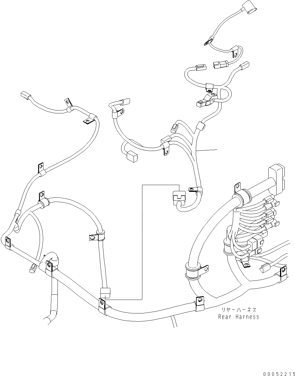 Схема запчастей Komatsu WA430-6E0 - ЗАДН. Э/ПРОВОДКА (ПРОВОДКА) E ЭЛЕКТРИКА