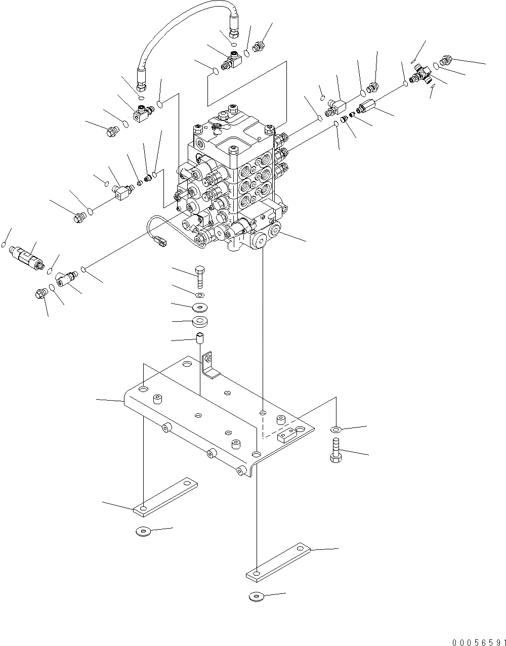 Схема запчастей Komatsu WA430-6E0 - ОСНОВН. КЛАПАН (ДЛЯ 3-Х СЕКЦИОНН. КЛАПАН) (ДЛЯ P.P.C.) H ГИДРАВЛИКА