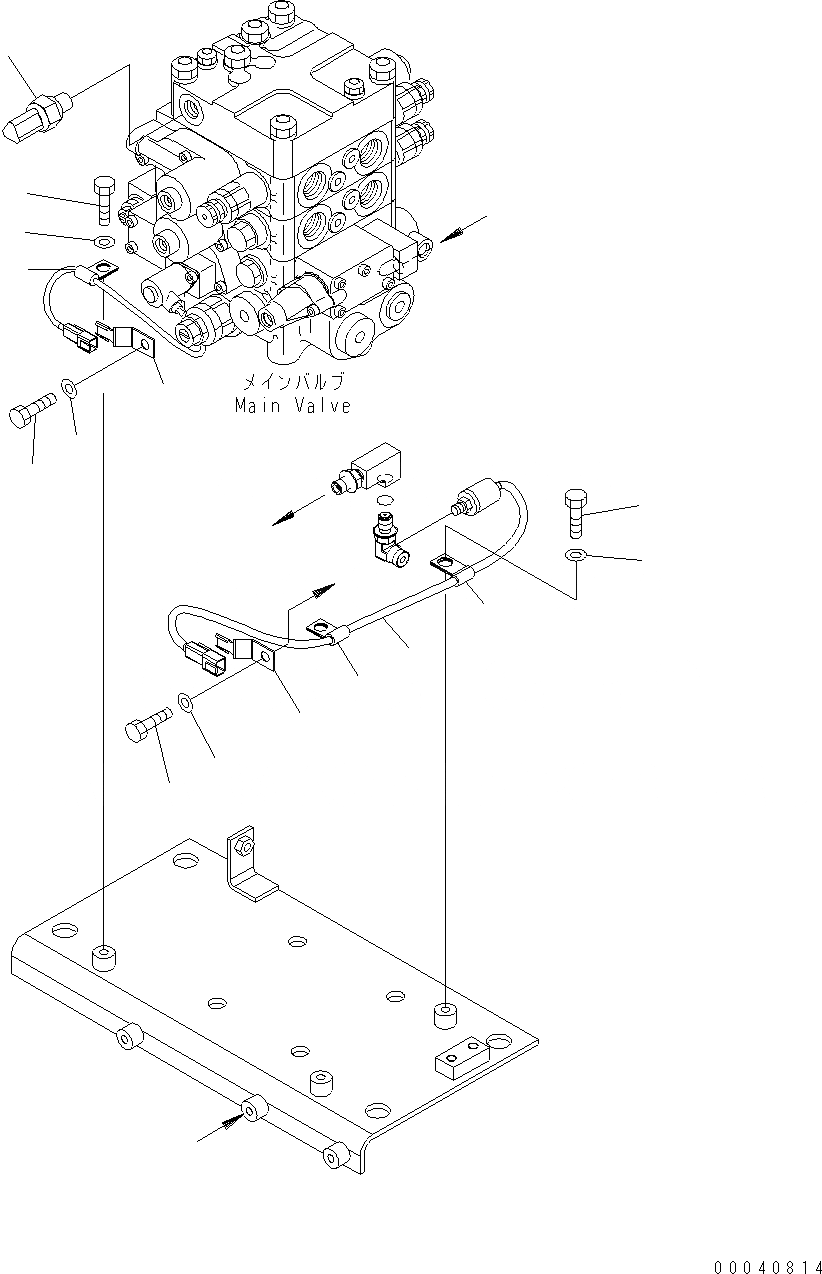 Схема запчастей Komatsu WA430-6E0 - ОСНОВН. КЛАПАН (ЭЛЕКТРИЧ.) (ДЛЯ 2-Х СЕКЦИОНН. КЛАПАН) H ГИДРАВЛИКА