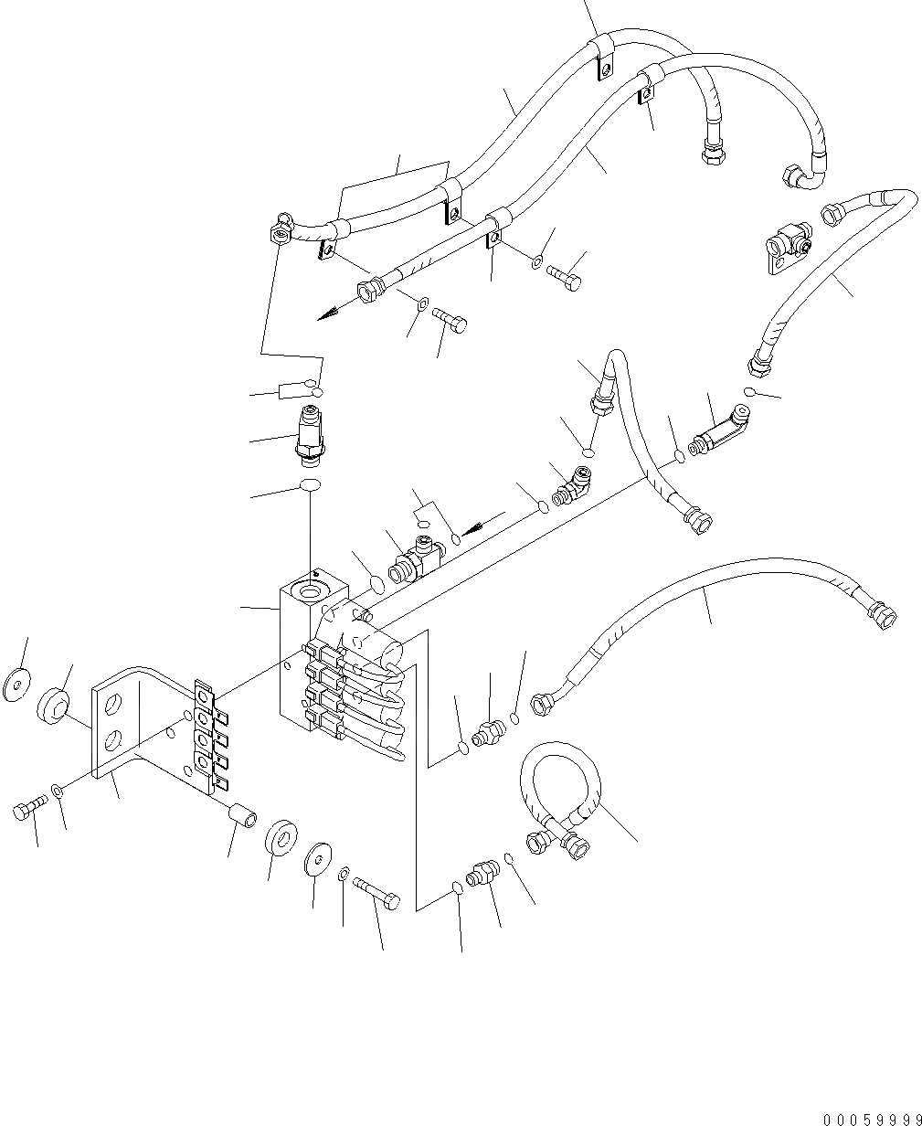 Схема запчастей Komatsu WA430-6E0 - ГИДРОЛИНИЯ (E.P.C. КЛАПАН ТРУБЫ) (ДЛЯ 3-Х СЕКЦИОНН. КЛАПАН) H ГИДРАВЛИКА