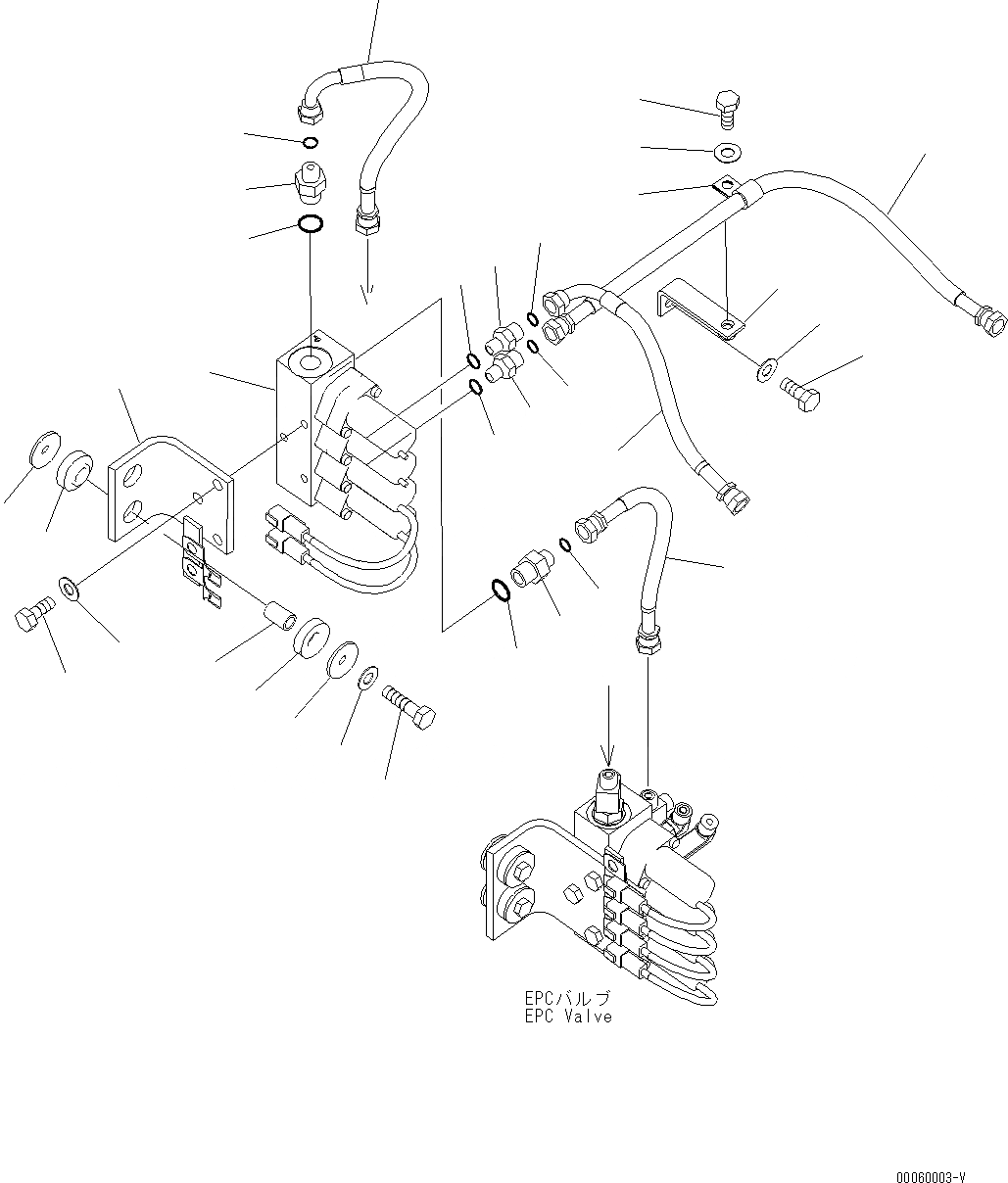 Схема запчастей Komatsu WA430-6E0 - ГИДРОЛИНИЯ (E.P.C. КЛАПАН) (НАВЕСН. ОБОРУД.) H ГИДРАВЛИКА