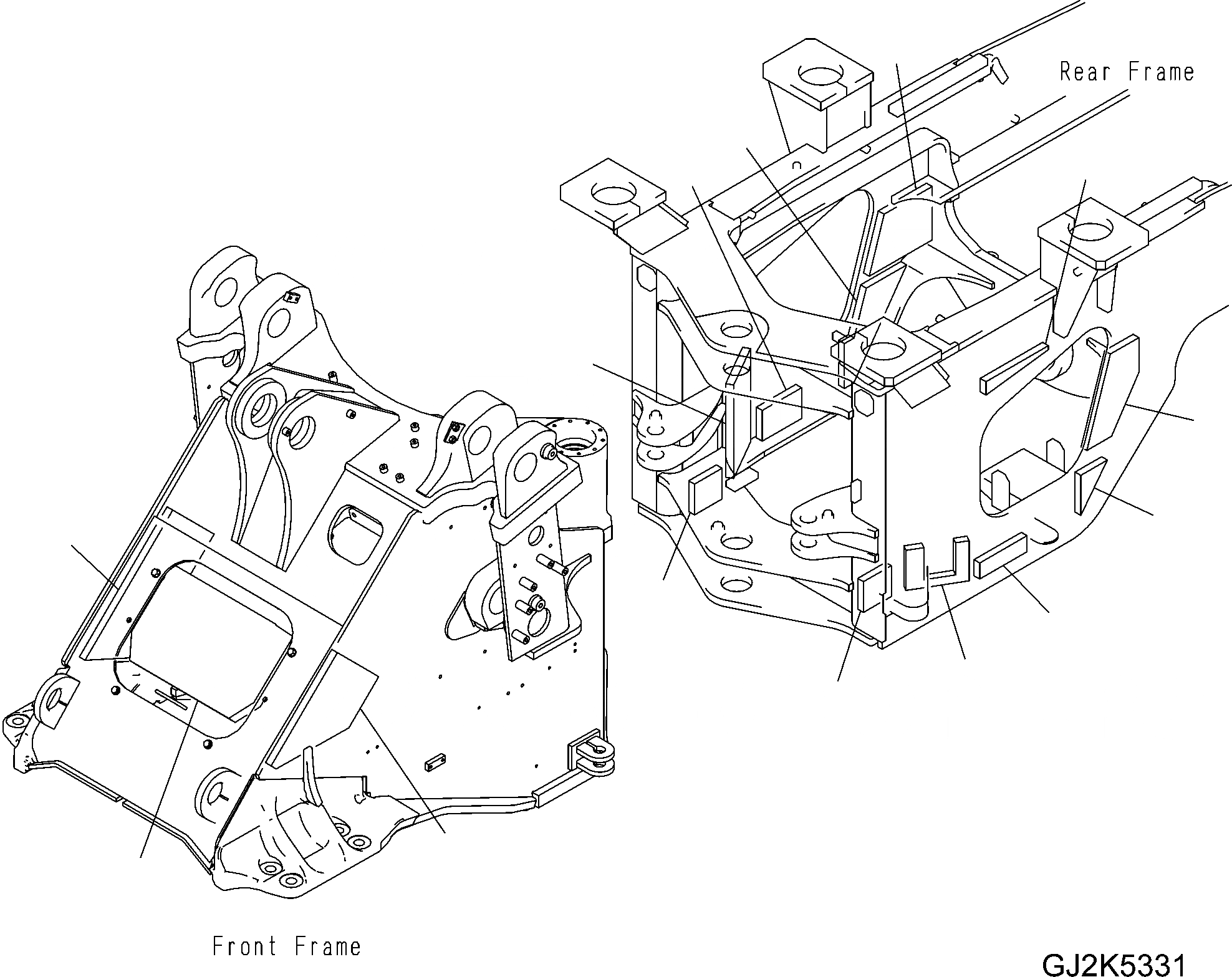 Схема запчастей Komatsu WA430-6E0 - БЛОКИР. ШАНГА И КРЫШКА(ЩИТКИ) ( СЕКЦ.) J ОСНОВНАЯ РАМА И ЕЕ ЧАСТИ