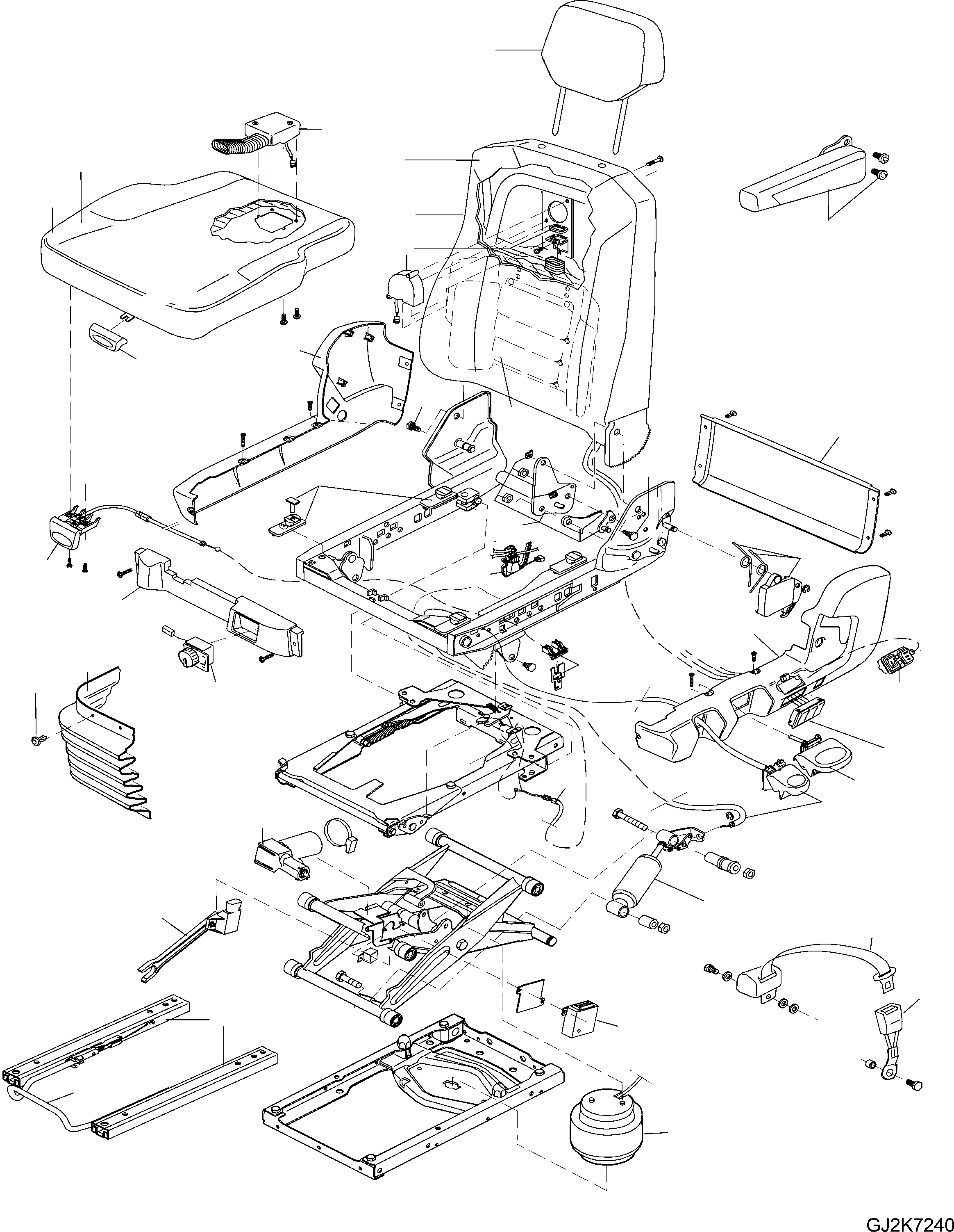 Схема запчастей Komatsu WA430-6E0 - OPERATORґS СИДЕНЬЕ (ВОЗД. ПОДВЕСКА) (ОБОГРЕВАТЕЛЬ.) (ВЫС. END) K OPERATORґS ОБСТАНОВКА И СИСТЕМА УПРАВЛЕНИЯ