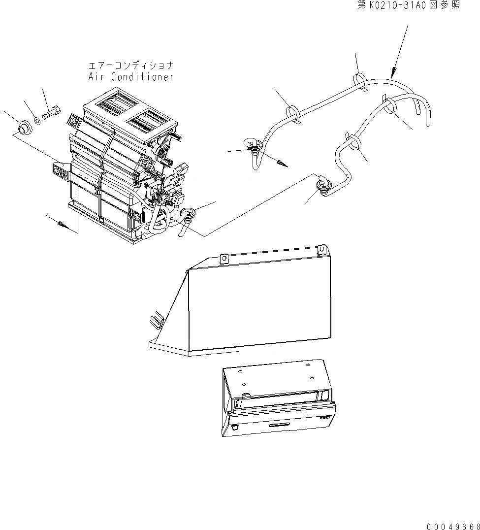 Схема запчастей Komatsu WA430-6E0 - КАБИНА ROPS (БЛОК КОНДИЦИОНЕРА ИЛИ АВТОМАТИЧ. БЛОК КОНДИЦИОНЕРА) K OPERATORґS ОБСТАНОВКА И СИСТЕМА УПРАВЛЕНИЯ