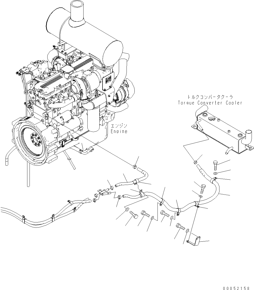 Схема запчастей Komatsu WA430-6E0 - ГИДР. ПРОВОД. ОБОГРЕВАТЕЛЯ K OPERATORґS ОБСТАНОВКА И СИСТЕМА УПРАВЛЕНИЯ
