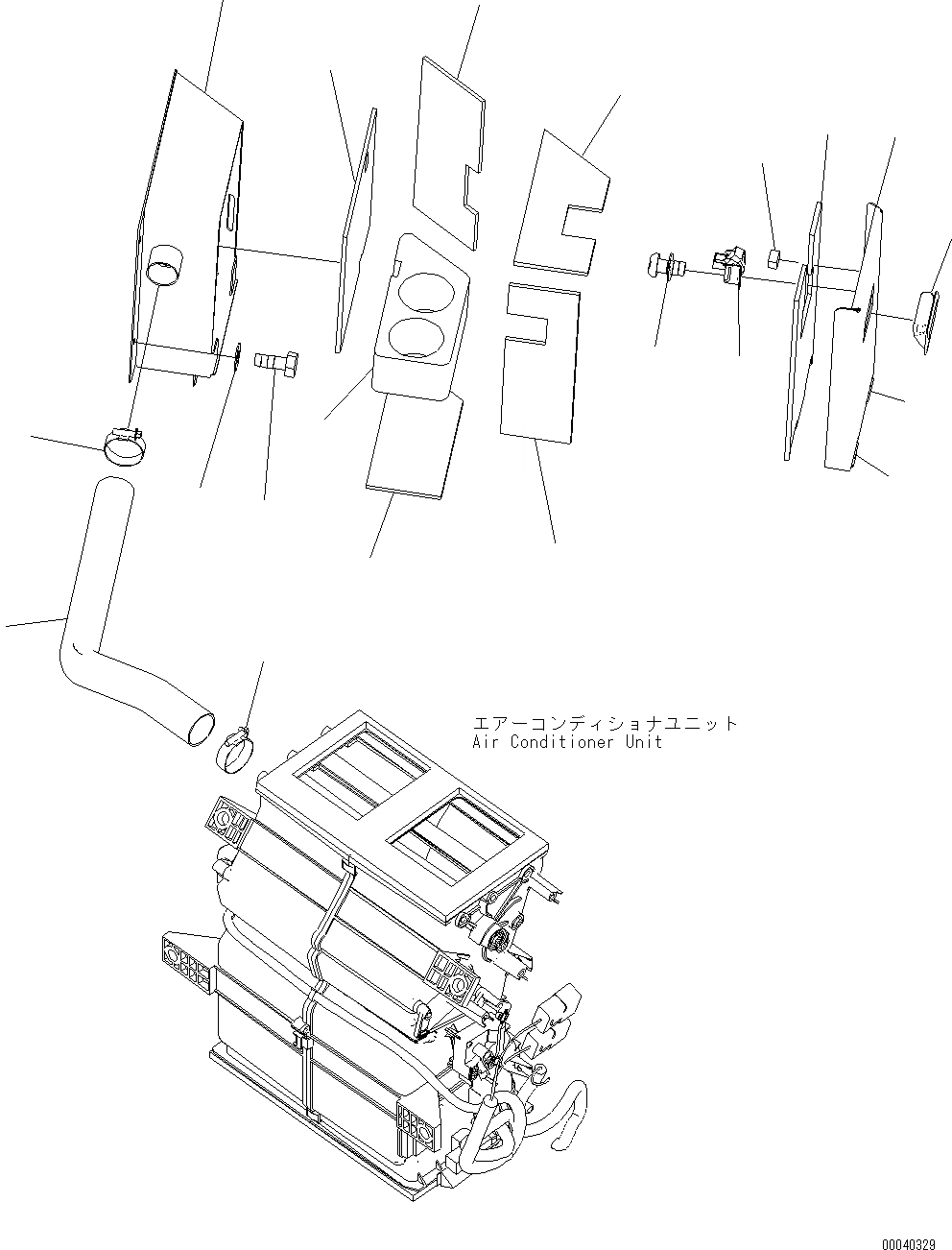Схема запчастей Komatsu WA430-6E0 - ОХЛАДИТЕЛЬ И ОБОГРЕВАТЕЛЬ. КОРПУС K OPERATORґS ОБСТАНОВКА И СИСТЕМА УПРАВЛЕНИЯ