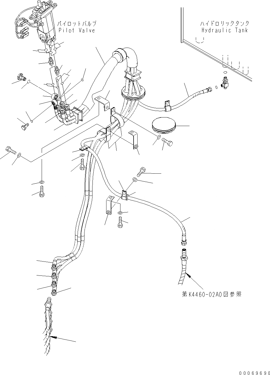 Схема запчастей Komatsu WA430-6E0 - УПРАВЛЕНИЕ ПОГРУЗКОЙ (P.P.C. ШЛАНГИ) (/) (ДЛЯ УПРАВЛ-Е ДЖОЙСТИКОМ) K OPERATORґS ОБСТАНОВКА И СИСТЕМА УПРАВЛЕНИЯ