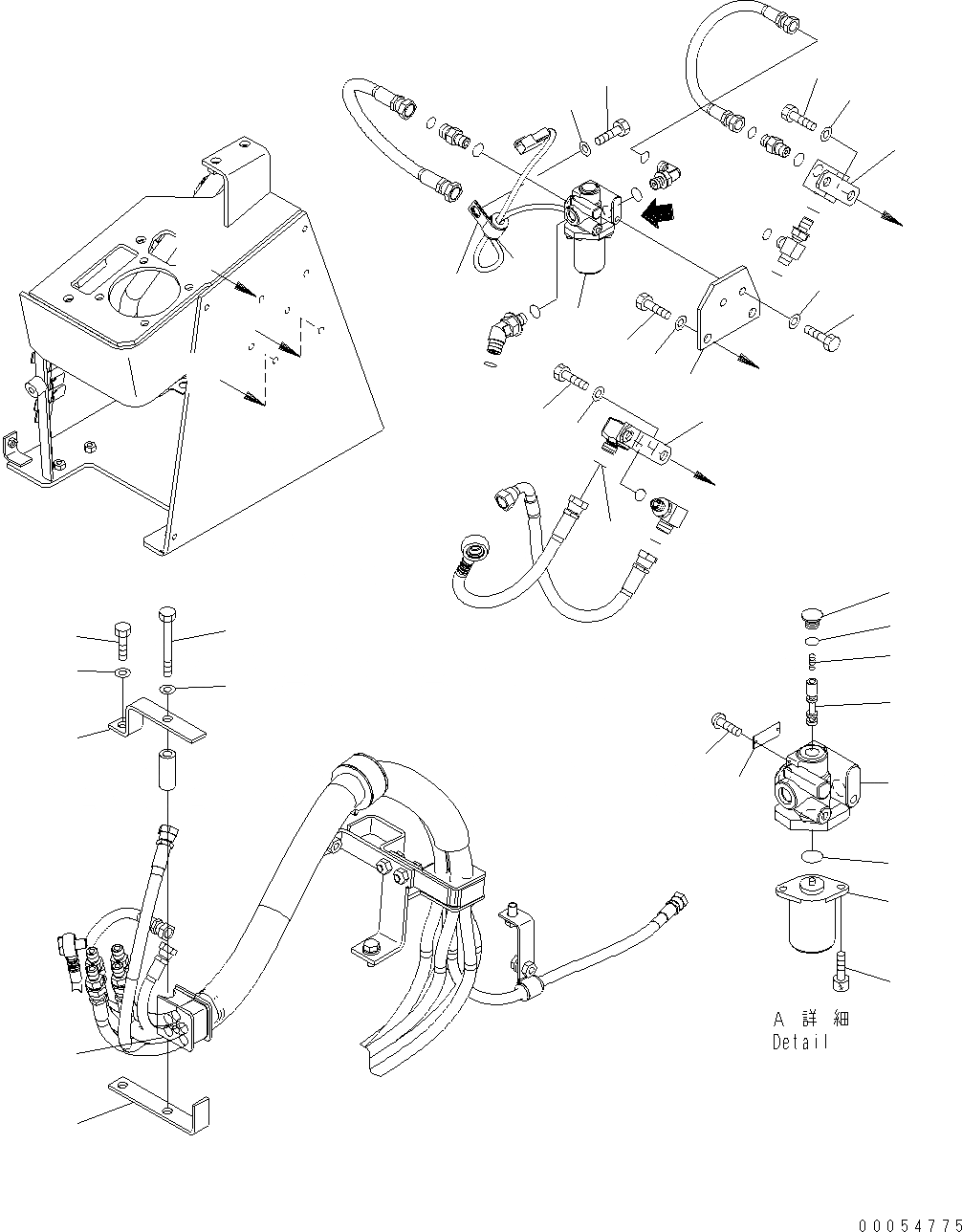 Схема запчастей Komatsu WA430-6E0 - УПРАВЛЕНИЕ ПОГРУЗКОЙ (P.P.C. ШЛАНГИ) (/) (ДЛЯ MULTI FUNCTION MONO РЫЧАГ) K OPERATORґS ОБСТАНОВКА И СИСТЕМА УПРАВЛЕНИЯ