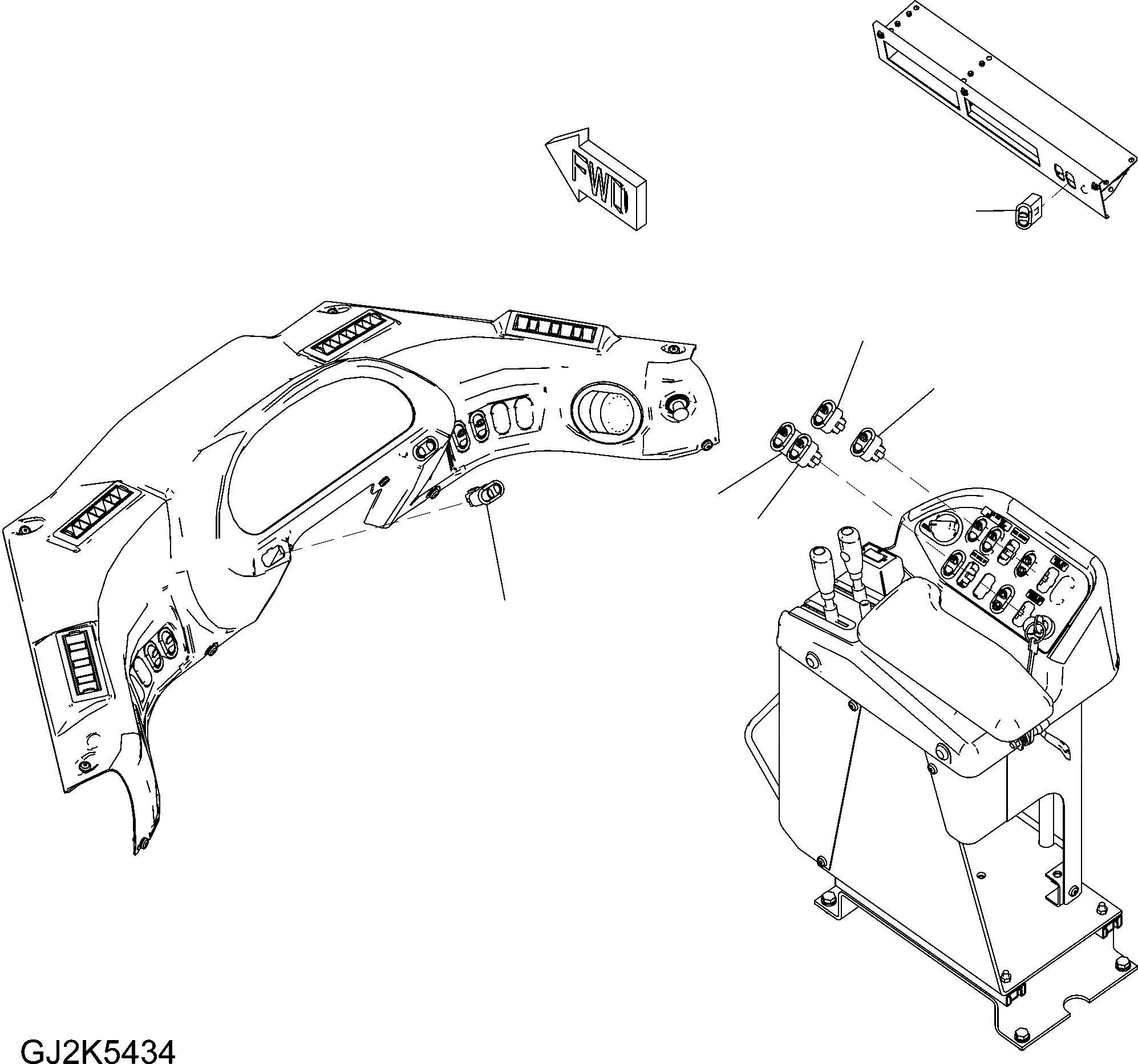 Схема запчастей Komatsu WA430-6E0 - ПОЛ ПЕРЕКЛЮЧАТЕЛЬ (W. LOOK UP ПЕРЕКЛЮЧАТЕЛЬ) K OPERATORґS ОБСТАНОВКА И СИСТЕМА УПРАВЛЕНИЯ
