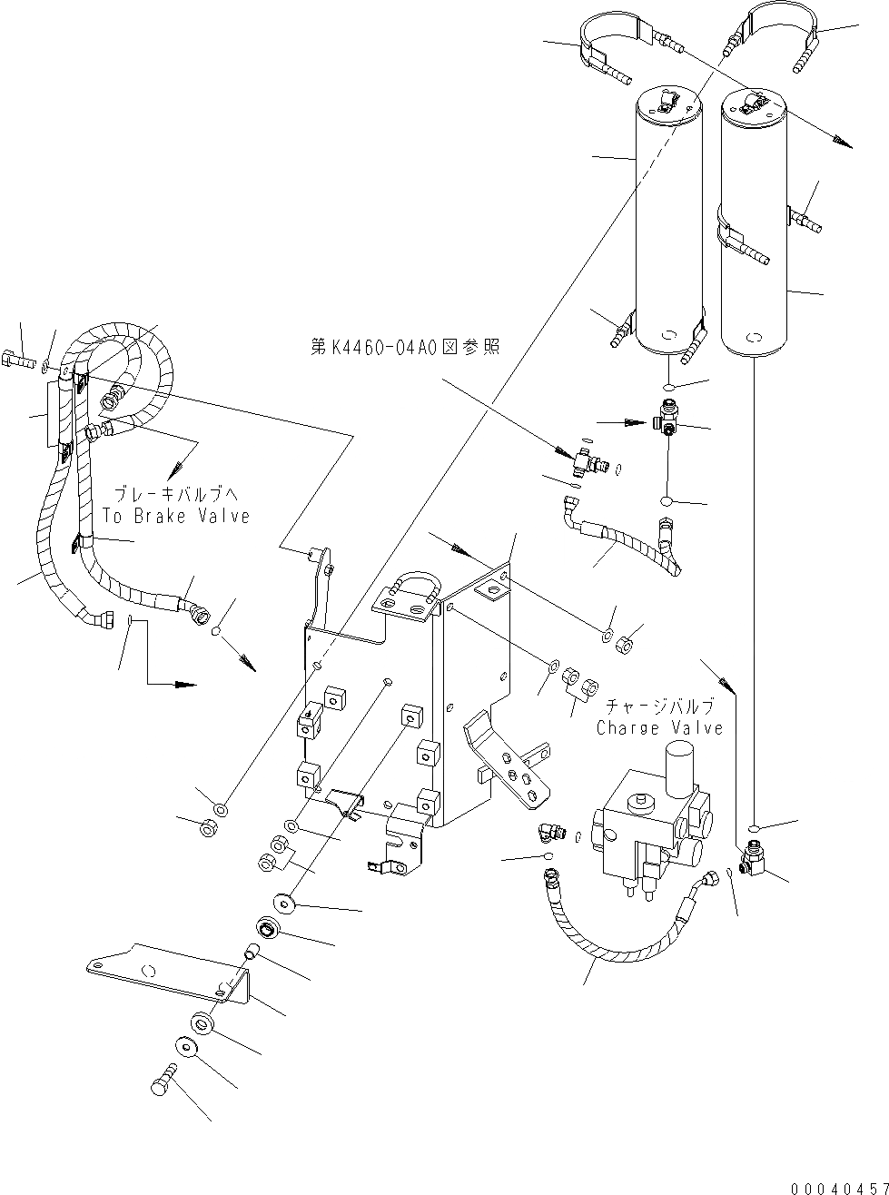 Схема запчастей Komatsu WA430-6E0 - УПРАВЛ-Е ТОРМОЗОМ (АККУМУЛЯТОР И ЭЛЕМЕНТЫ КРЕПЛЕНИЯ) K OPERATORґS ОБСТАНОВКА И СИСТЕМА УПРАВЛЕНИЯ