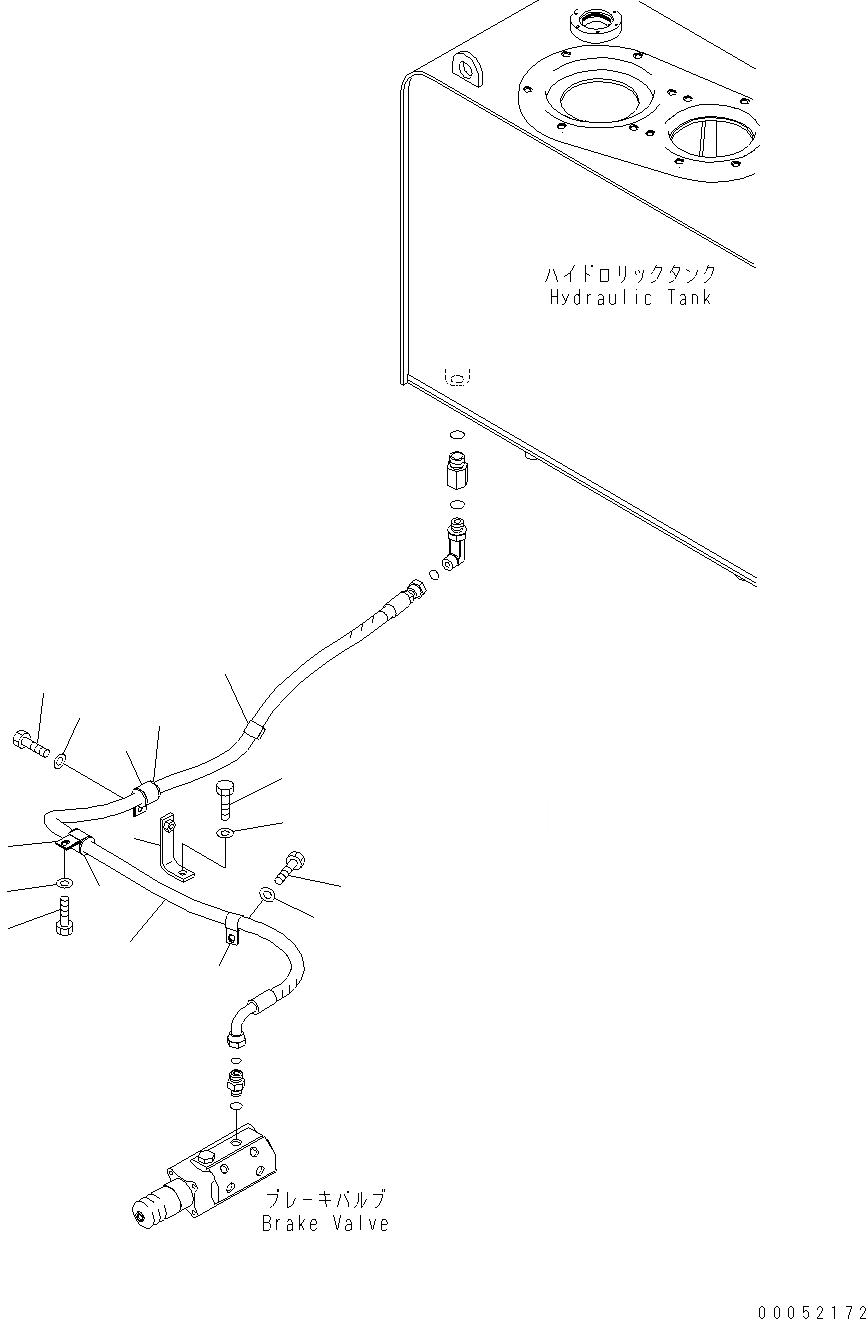 Схема запчастей Komatsu WA430-6E0 - УПРАВЛ-Е ТОРМОЗОМ (ТОРМОЗНОЙ КЛАПАН ТРУБЫ) (ДРЕНАЖН.) (/) K OPERATORґS ОБСТАНОВКА И СИСТЕМА УПРАВЛЕНИЯ