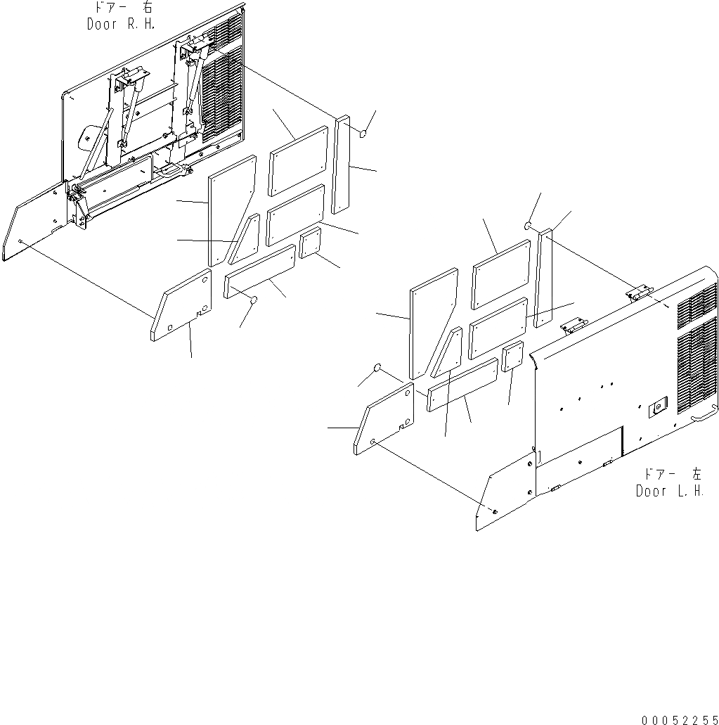 Схема запчастей Komatsu WA430-6E0 - КАПОТ (ЩИТКИ) M ЧАСТИ КОРПУСА