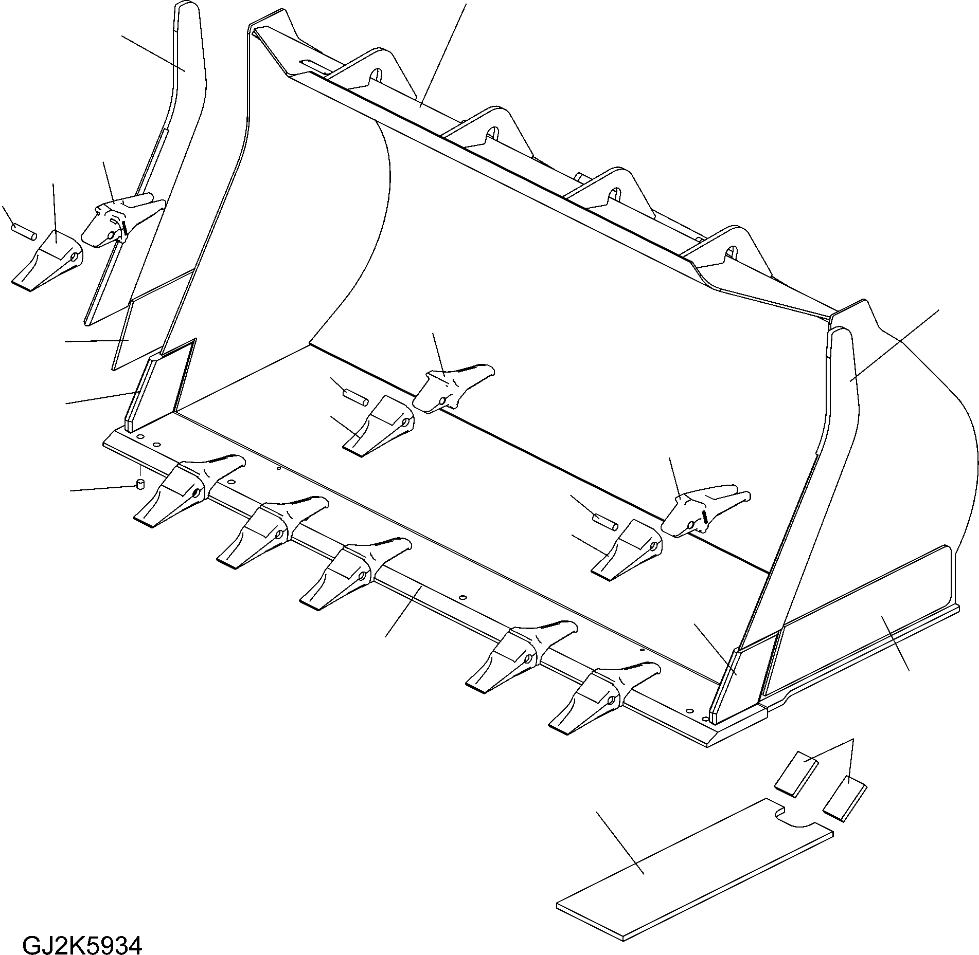 Схема запчастей Komatsu WA430-6E0 - КОВШ .CBM (С TEETH) (ТИП A) T РАБОЧЕЕ ОБОРУДОВАНИЕ