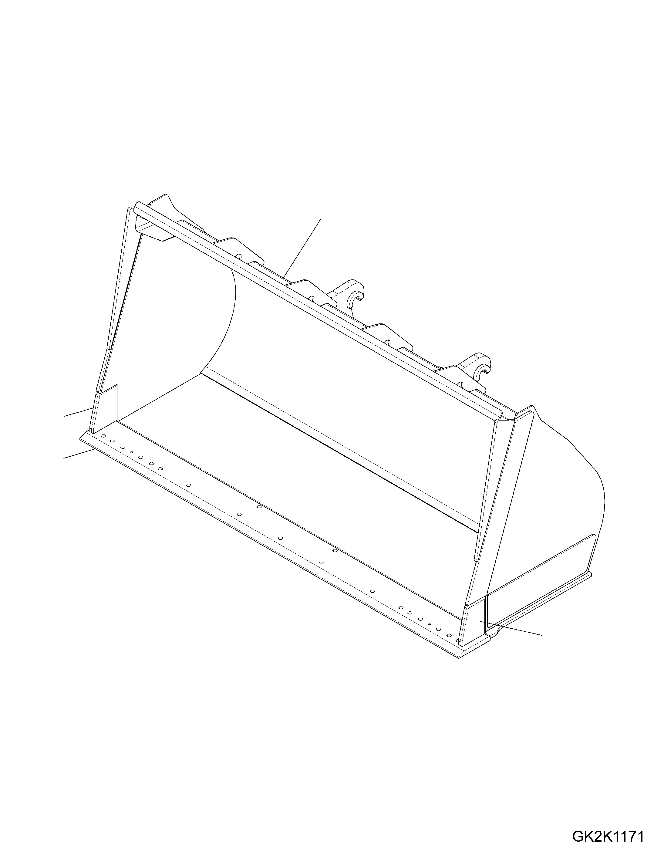 Схема запчастей Komatsu WA430-6E0 - КОВШ (FLAT НИЖН.) (ДЛЯ БЫСТРОСЪЕМН. МЕХ-М) (.CBM) (С ПРЯМОЙ ОТВАЛ) T РАБОЧЕЕ ОБОРУДОВАНИЕ