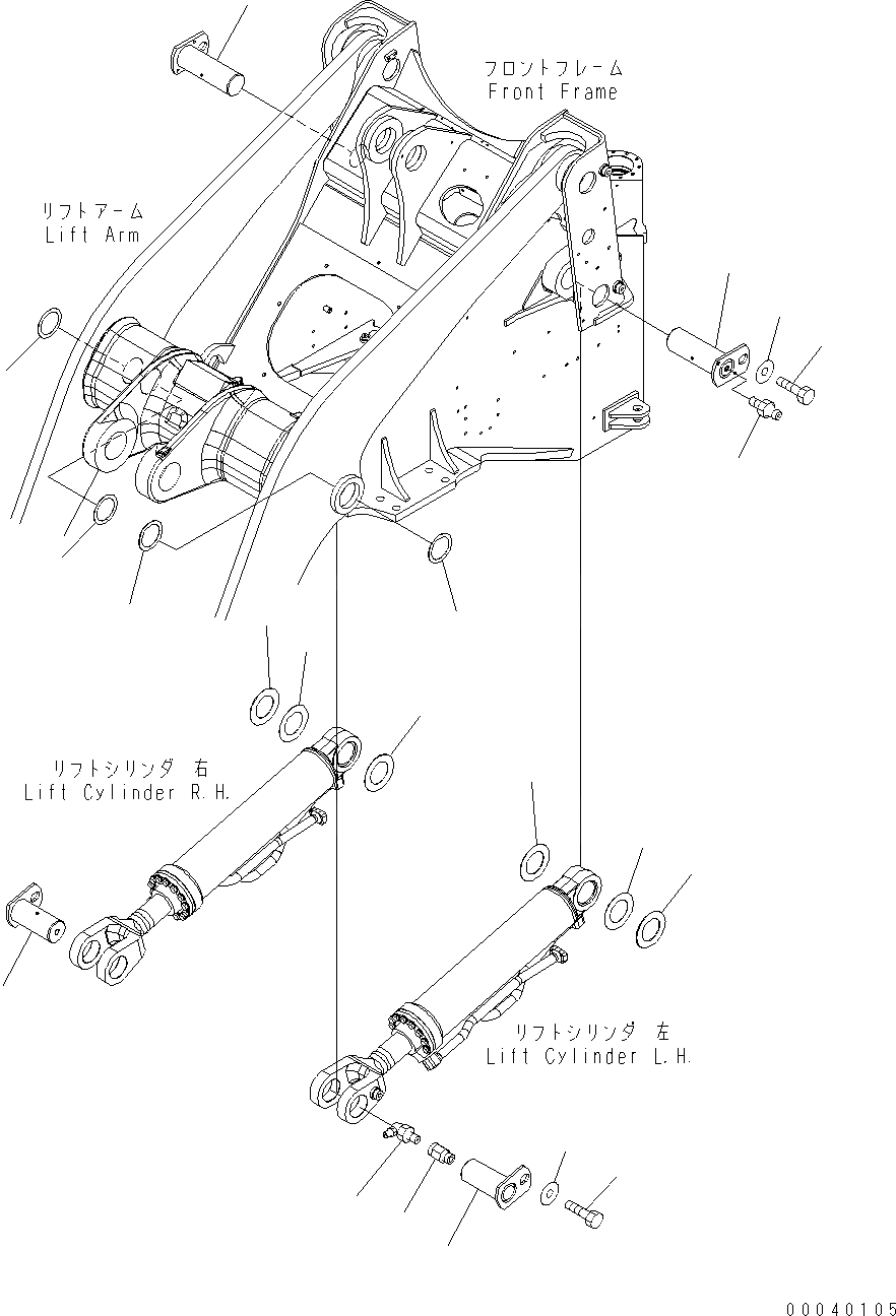 Схема запчастей Komatsu WA430-6E0 - ГИДРОЦИЛИНДР ПОДЪЕМА (ПАЛЕЦ) T РАБОЧЕЕ ОБОРУДОВАНИЕ