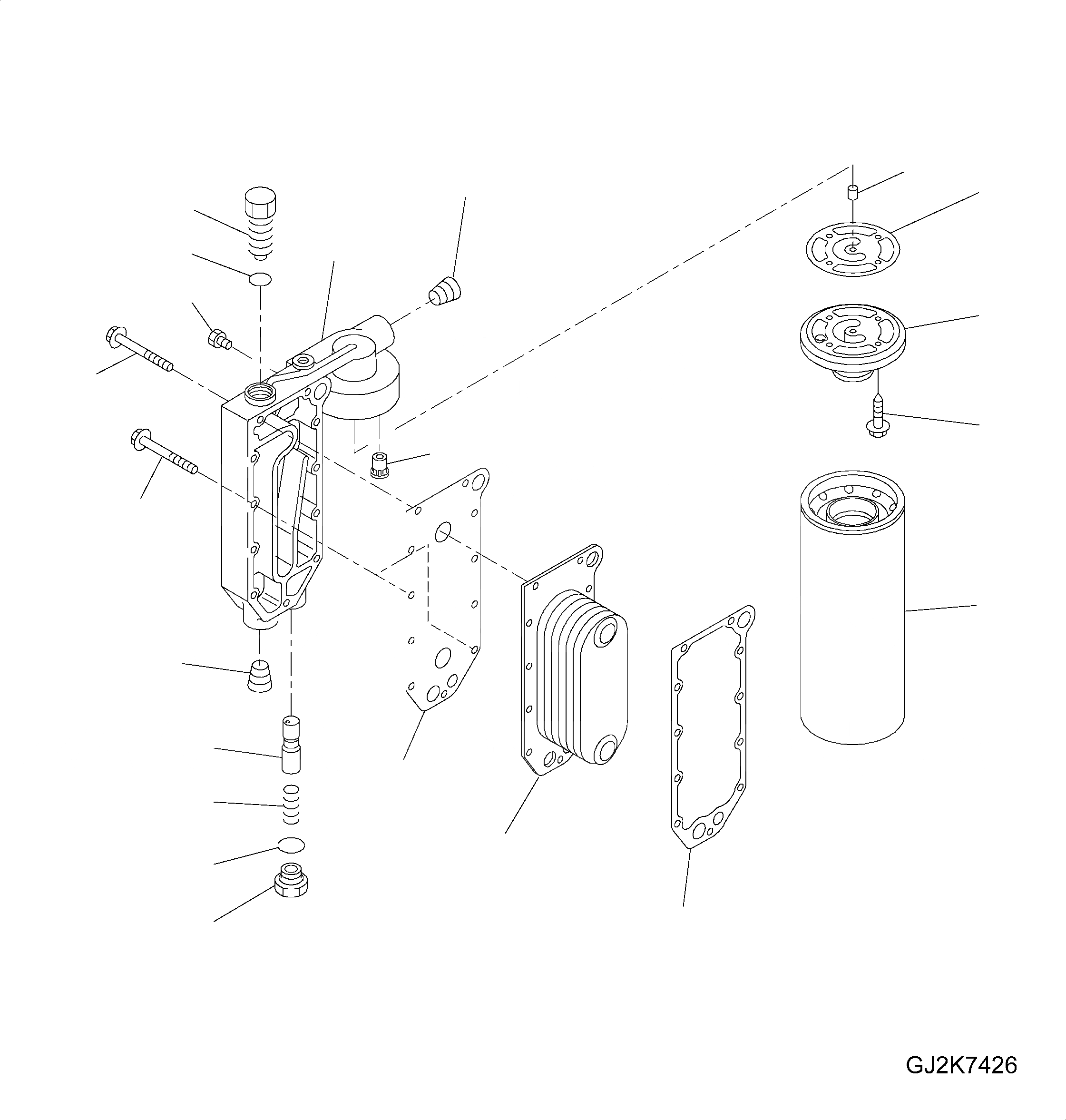 Схема запчастей Komatsu WA430-6 - МАСЛООХЛАДИТЕЛЬ AA ДВИГАТЕЛЬ