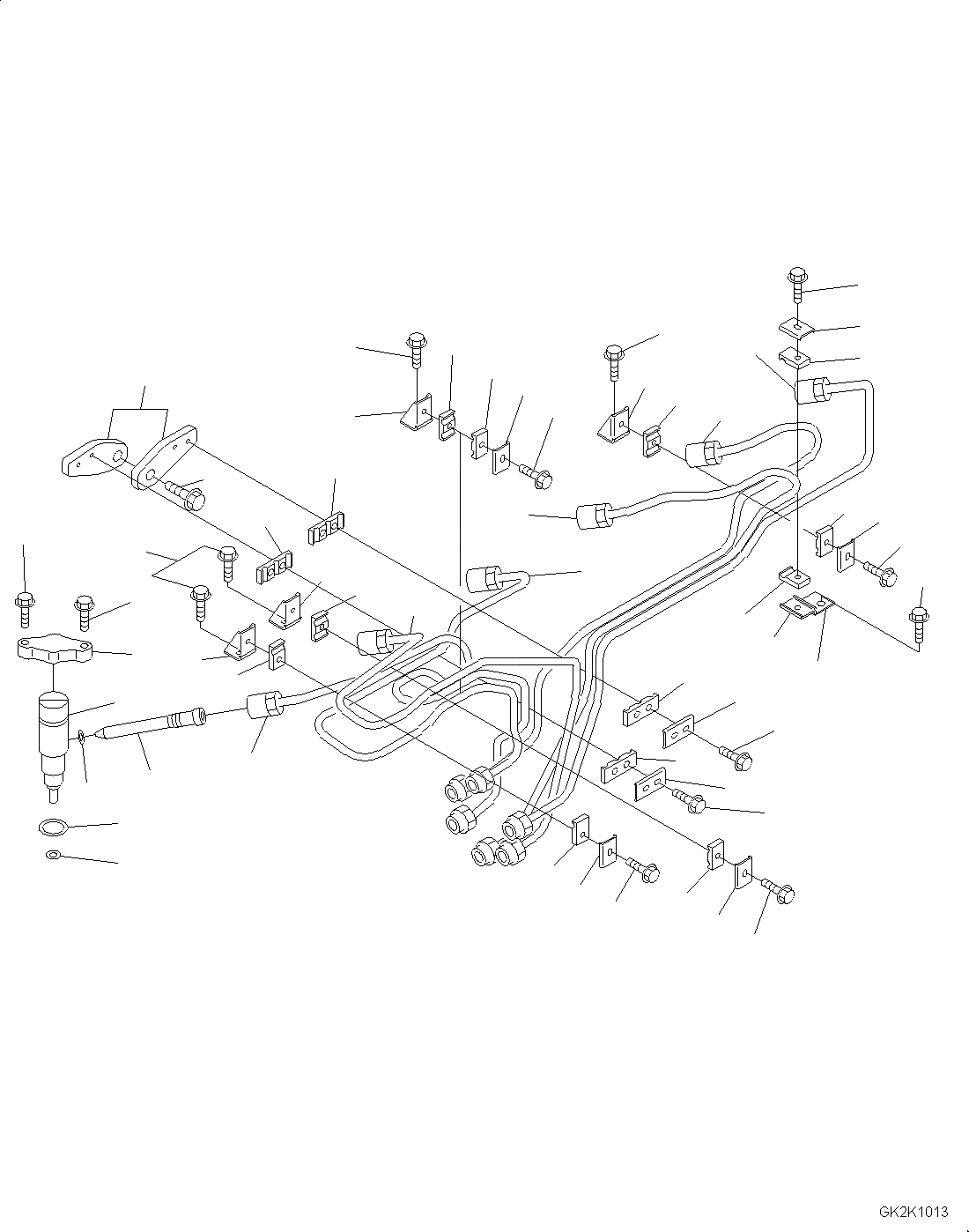 Схема запчастей Komatsu WA430-6 - ТОПЛИВН. ТРУБКИ ВПРЫСКА AA ДВИГАТЕЛЬ