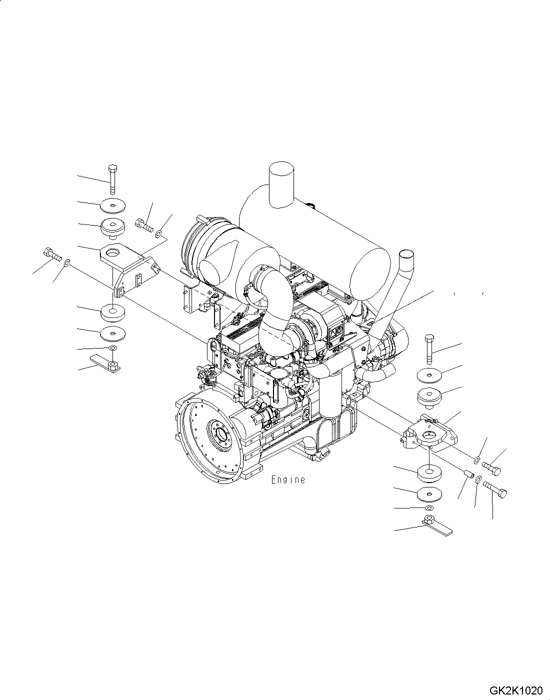 Схема запчастей Komatsu WA430-6 - ДВИГАТЕЛЬ MOUTING ЧАСТИ B КОМПОНЕНТЫ ДВИГАТЕЛЯ