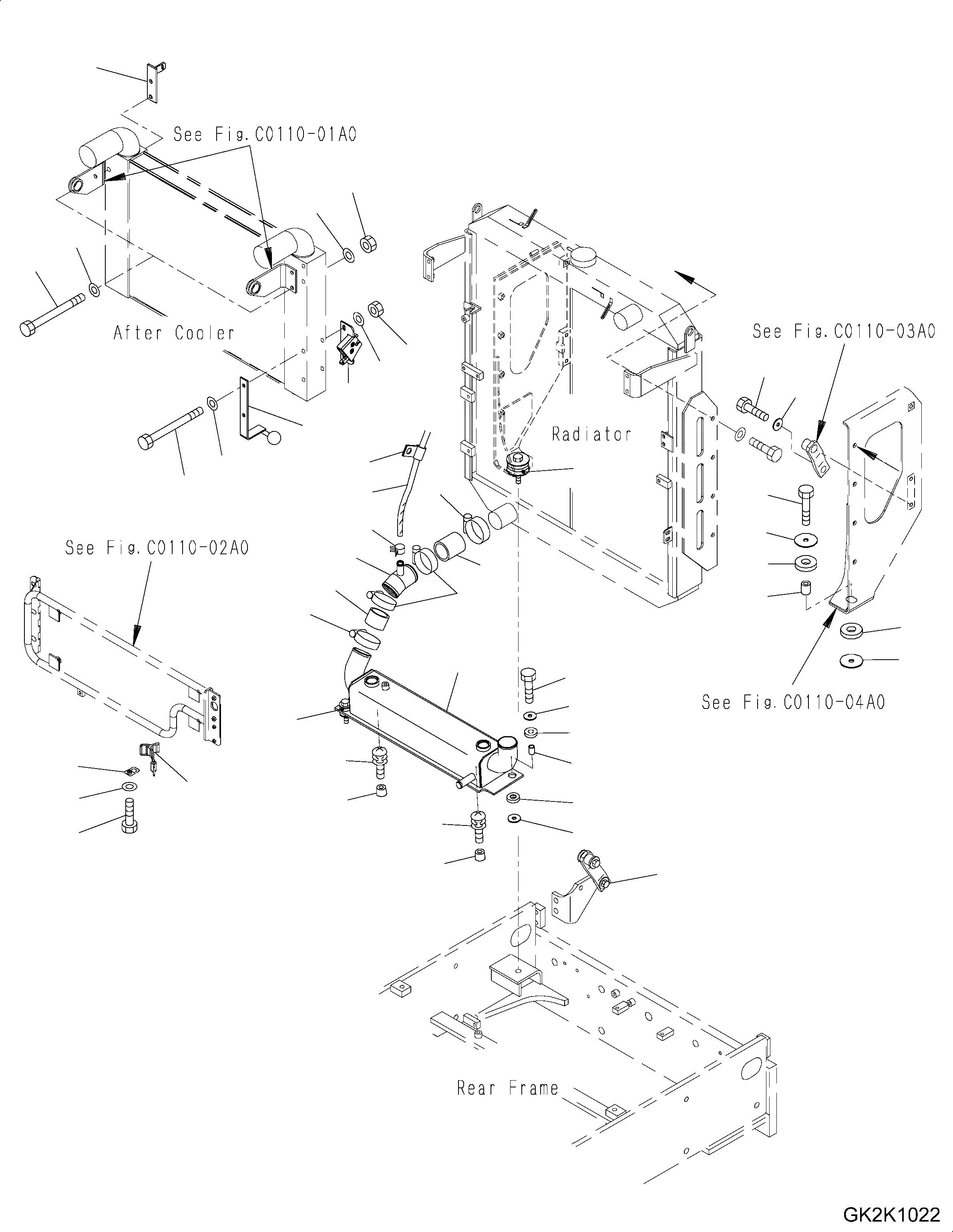 Схема запчастей Komatsu WA430-6 - РАДИАТОР (ОХЛАДИТЕЛЬ ЭЛЕМЕНТЫ КРЕПЛЕНИЯ) C СИСТЕМА ОХЛАЖДЕНИЯ