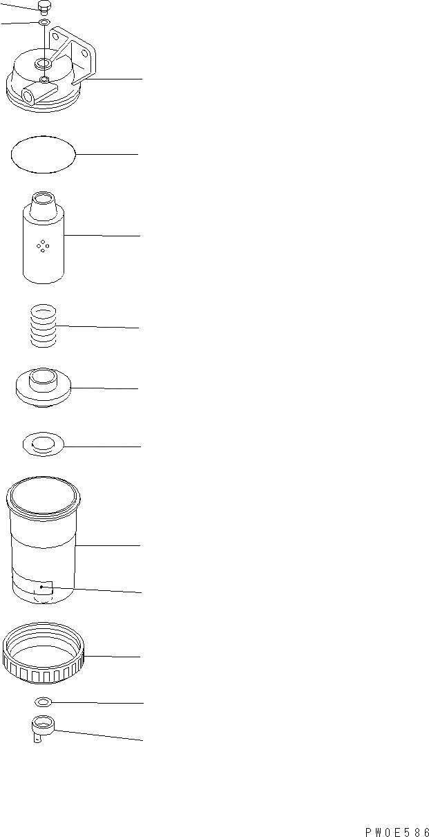 Схема запчастей Komatsu WA430-6 - ВОДООТДЕЛИТЕЛЬ (ВНУТР. ЧАСТИ) D ТОПЛИВН. СИСТЕМА