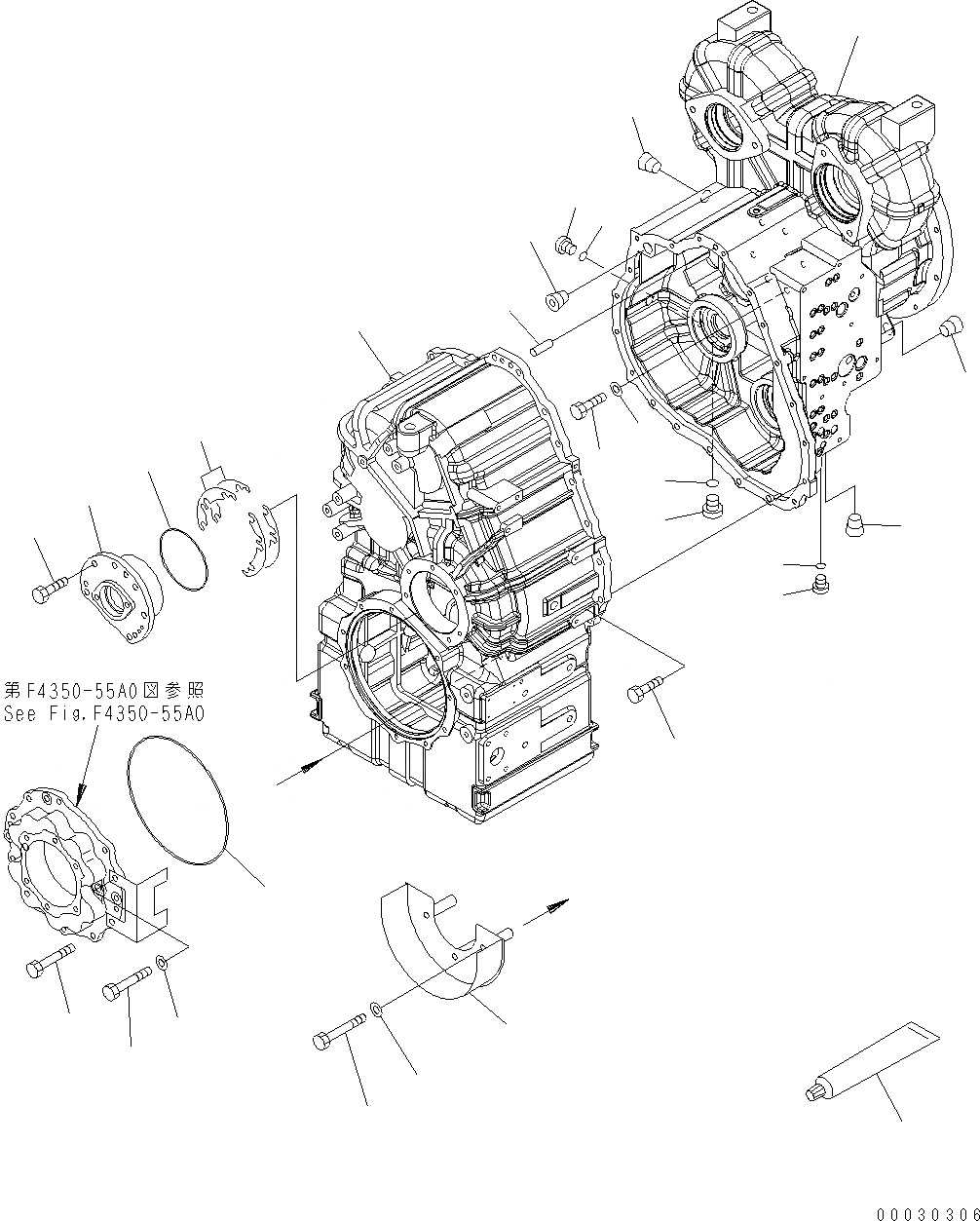 Схема запчастей Komatsu WA430-6 - ТРАНСМИССИЯ (КОРПУС ТРАНСМИССИИ) F POWER TRANSMITTING СИСТЕМА