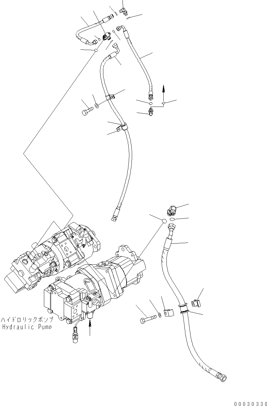 Схема запчастей Komatsu WA430-6 - ГИДР. НАСОС. (ВЕНТИЛЯТОР ЛИНИЯ) H ГИДРАВЛИКА