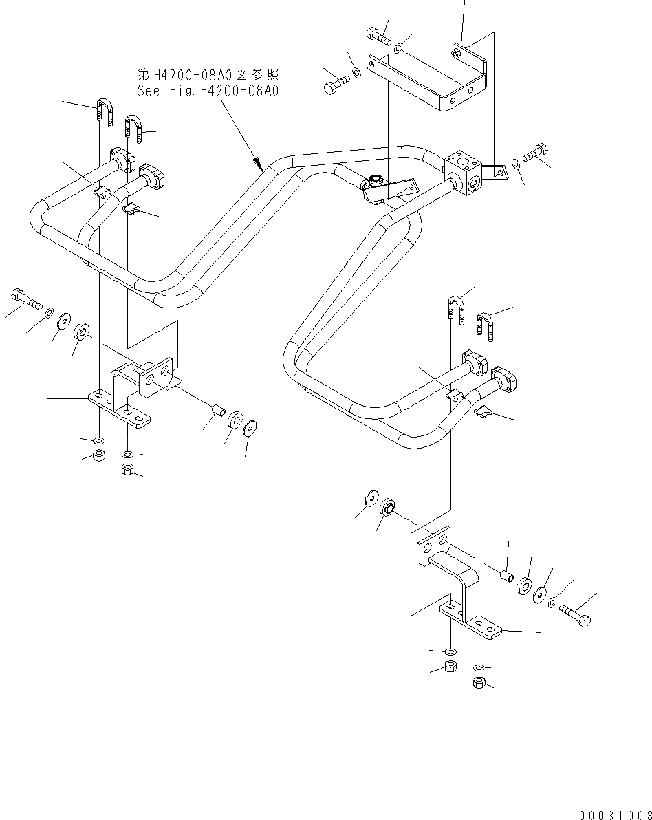 Схема запчастей Komatsu WA430-6 - ГИДРОЛИНИЯ (КРЕПЛЕНИЕ ПАТРУБКОВ) H ГИДРАВЛИКА