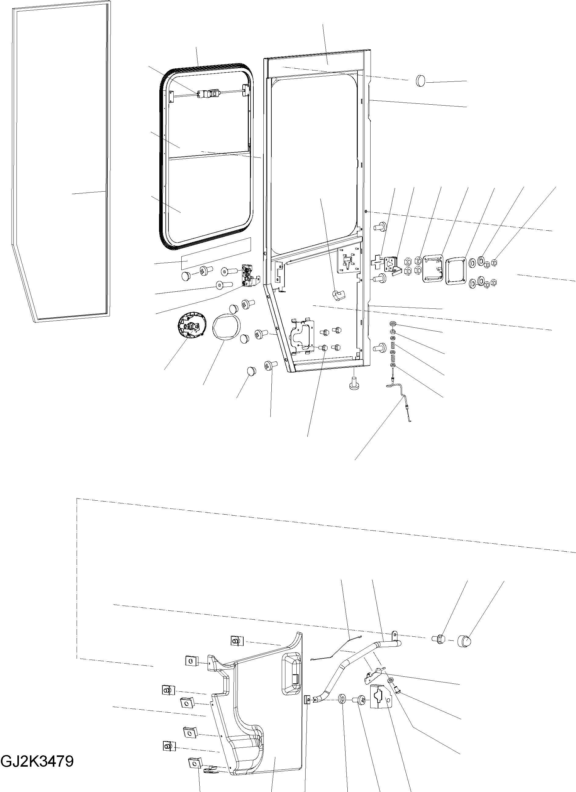 Схема запчастей Komatsu WA430-6 - КАБИНА ROPS (ДВЕРЬ) (RHS) (ВНУТР. ЧАСТИ) K OPERATORґS ОБСТАНОВКА И СИСТЕМА УПРАВЛЕНИЯ