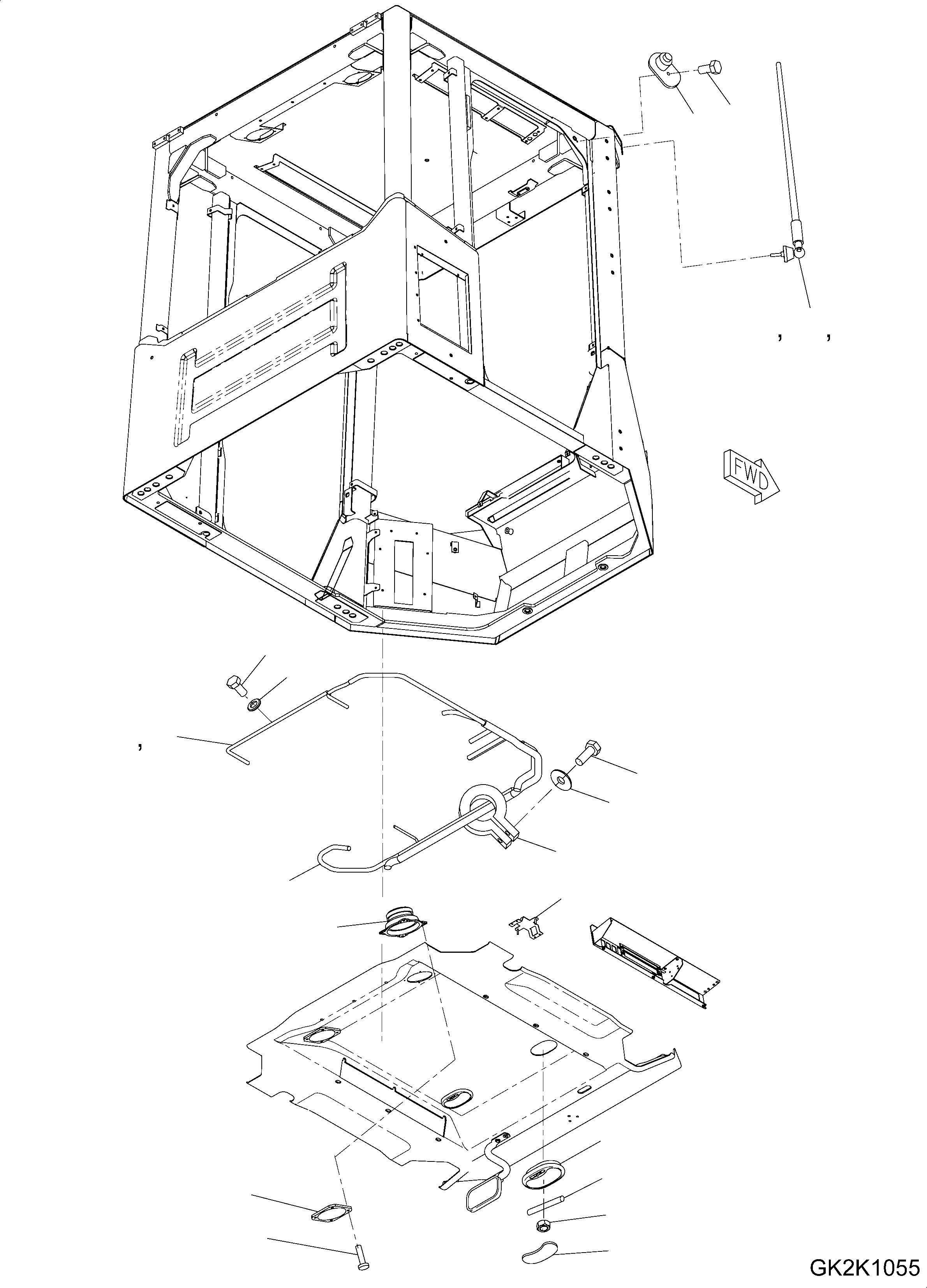 Схема запчастей Komatsu WA430-6 - КАБИНА ROPS (ОСВЕЩЕНИЕ) (АНТЕННА И ГРОМКОГОВОРИТ.) K OPERATORґS ОБСТАНОВКА И СИСТЕМА УПРАВЛЕНИЯ